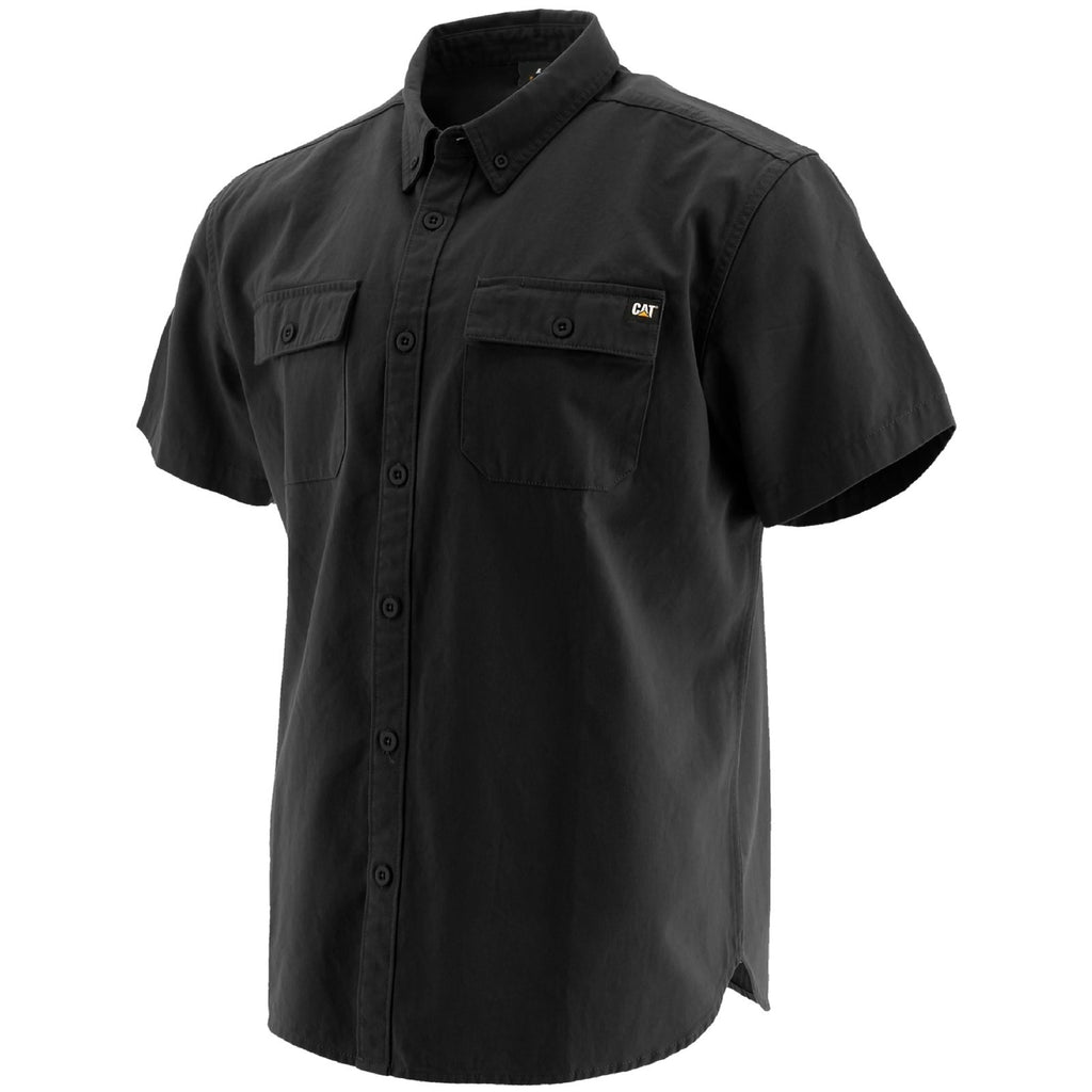 Férfi Caterpillar Button Up S/S Ingek Fekete Budapest | 7290-LHBSN