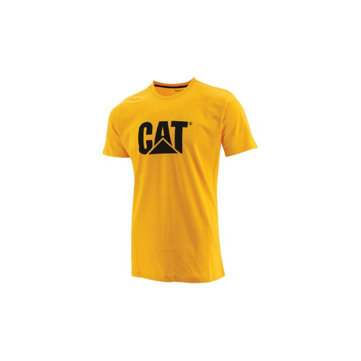 Férfi Caterpillar Cat Logo Slim Fit Póló Sárga Budapest | 8106-TAIZP