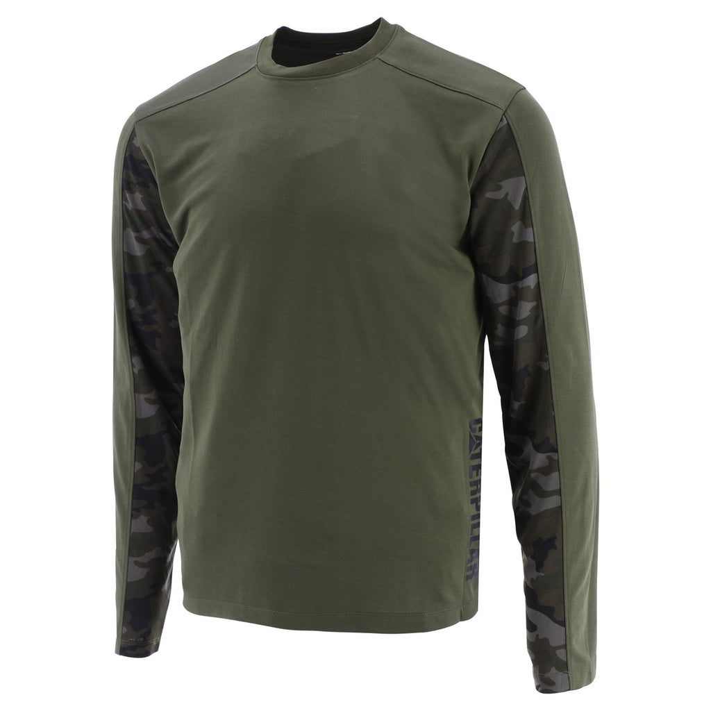 Férfi Caterpillar Coolmax Long Sleeve Póló Camo Budapest | 2317-NPXAB