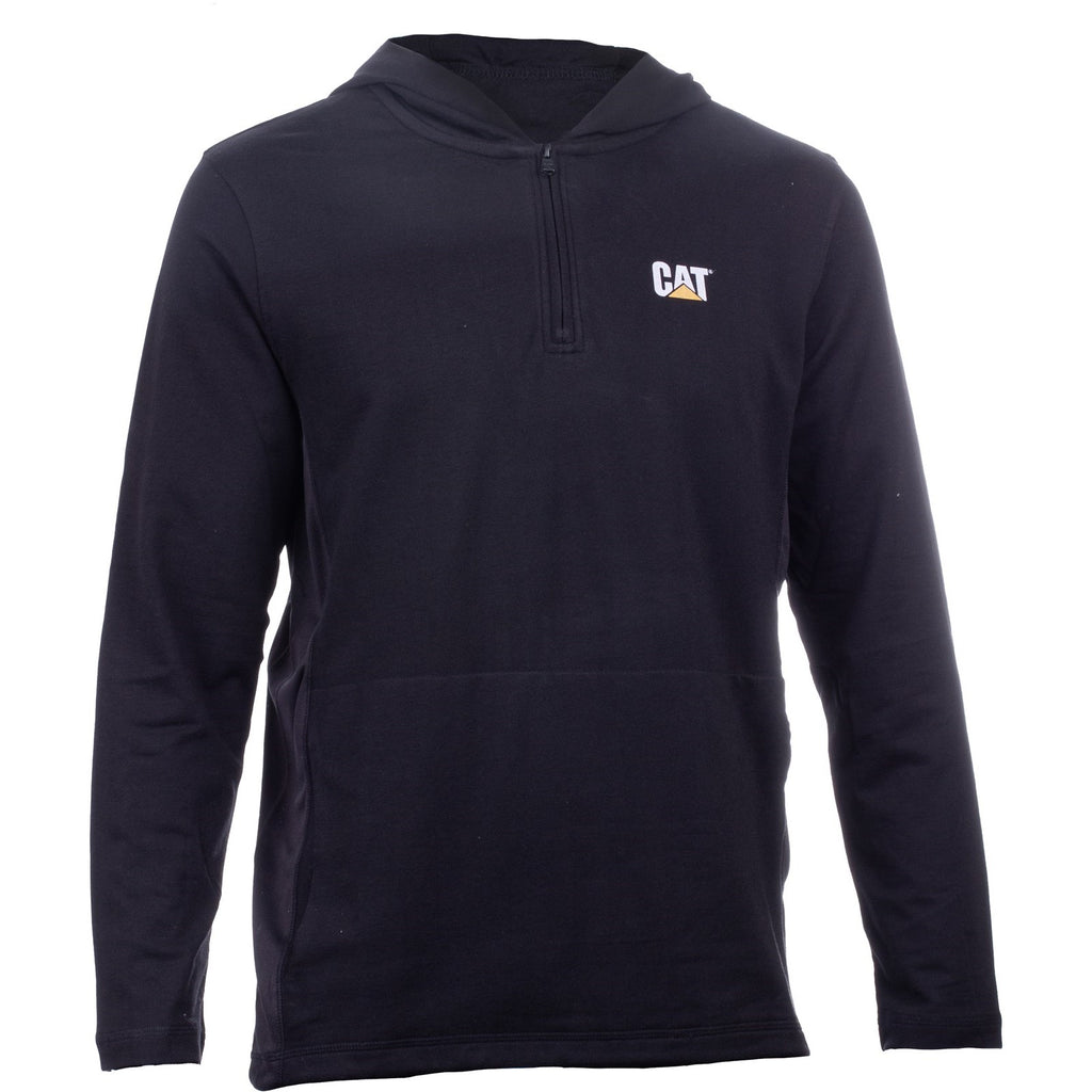 Férfi Caterpillar Coolmax Quarter Zip Hoodie Pulóverek Fekete Budapest | 4302-LAMQH