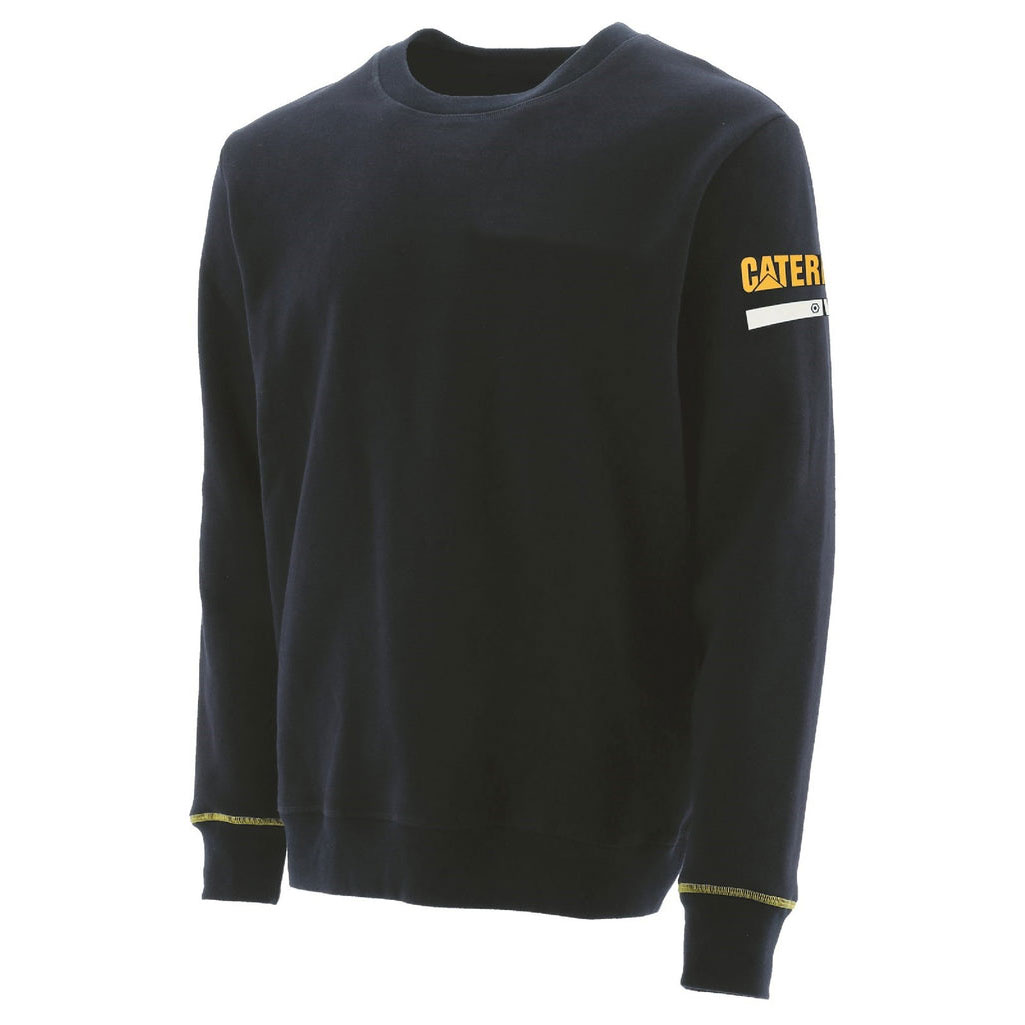 Férfi Caterpillar Essentials Crew Neck Pulóver Pulóverek Fekete Budapest | 8329-EMQDB