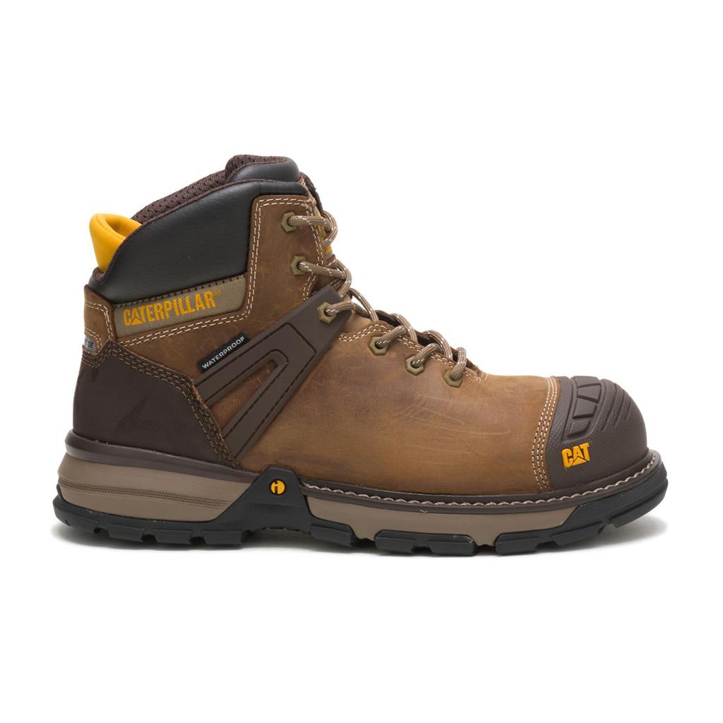 Férfi Caterpillar Excavator Superlite Vízálló Nano Toe Munkavédelmi Bakancs Brown/Black Budapest | 3276-CXHEL