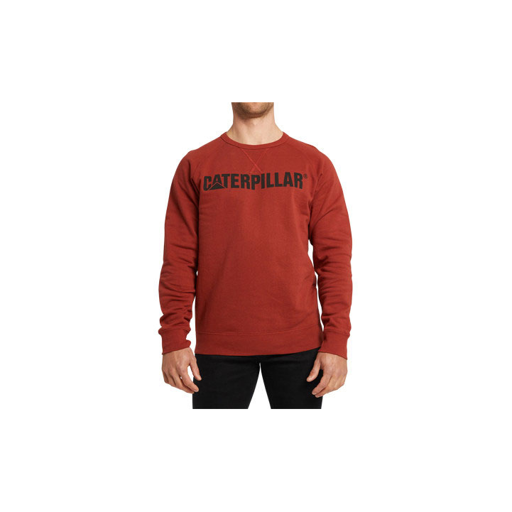 Férfi Caterpillar Foundation Crewneck Pulóverek Piros Budapest | 0538-EOFLG