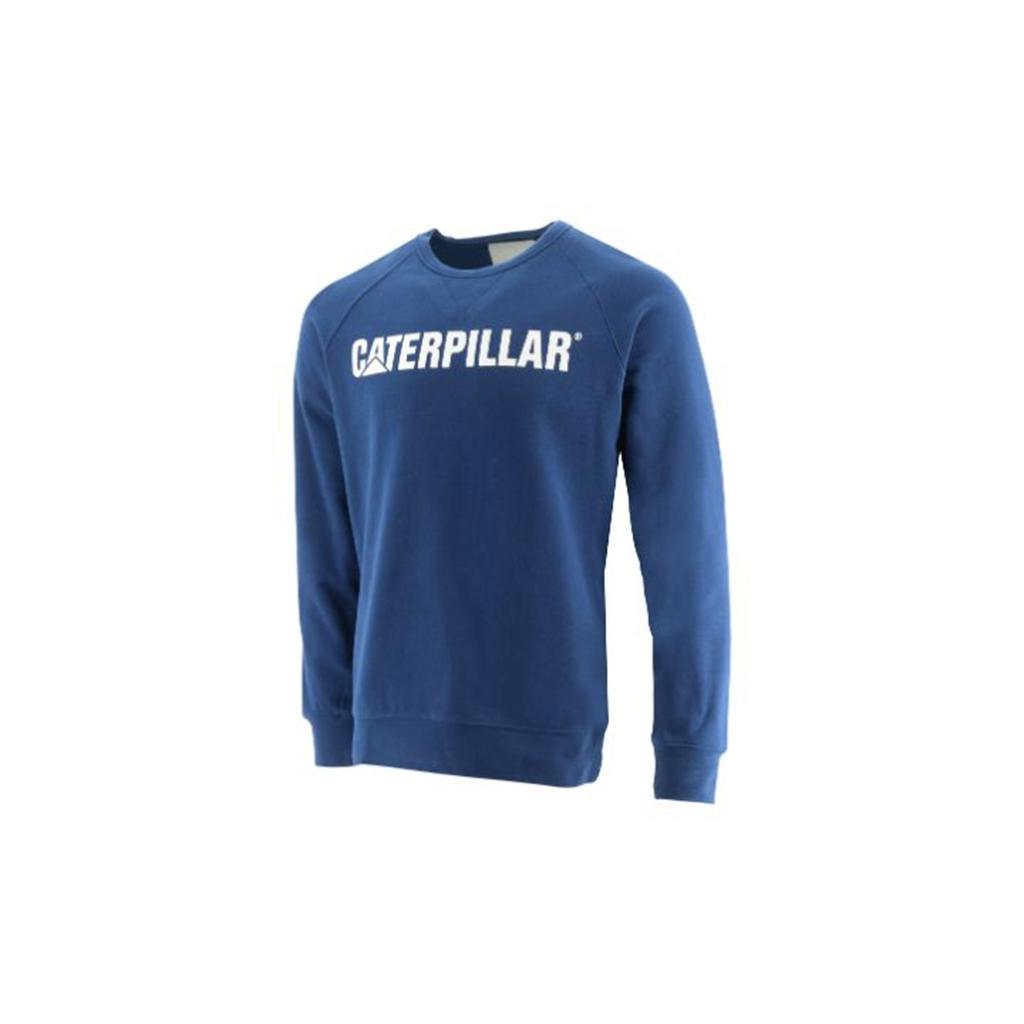 Férfi Caterpillar Foundation Crewneck Sweatshirt Pulóverek Kék Budapest | 5231-XLPBY