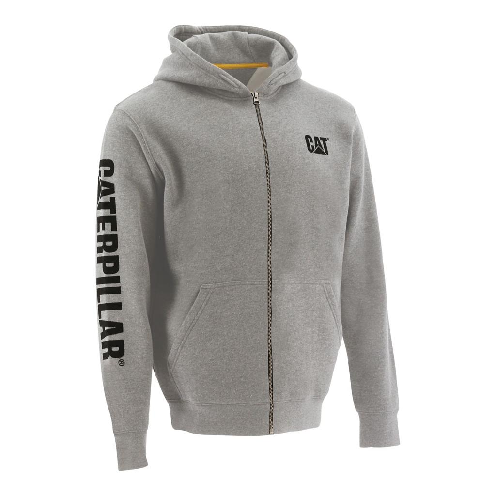 Férfi Caterpillar Full Zip Csuklyás Pulóverek Világos Szürke Budapest | 7650-IUNJG