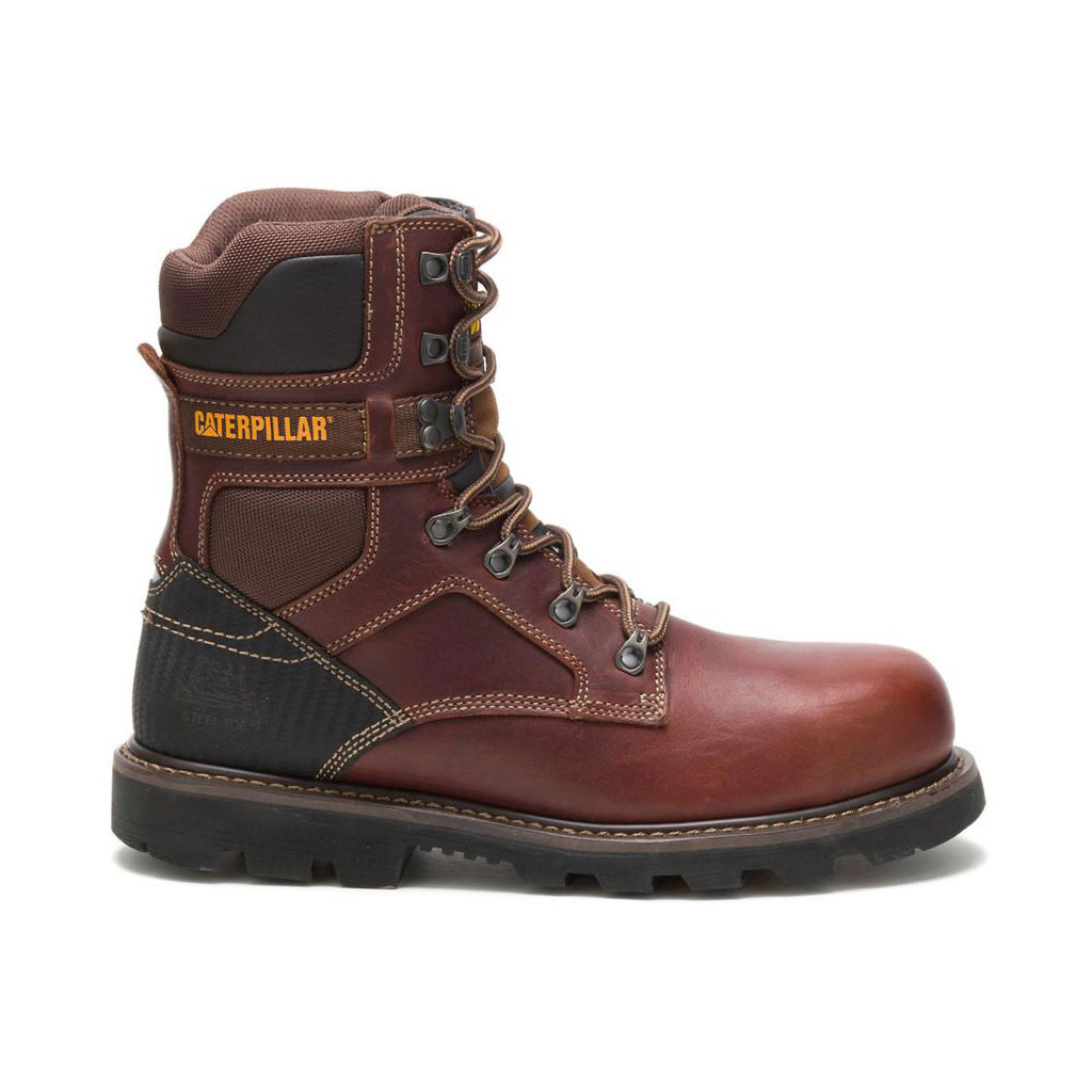 Férfi Caterpillar Indiana 2.0 Steel Toe - 8" Munkavédelmi Bakancs Barna Budapest | 7495-BTDLM