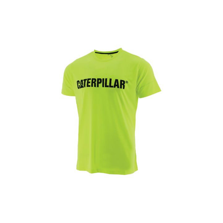 Férfi Caterpillar Logo Póló Sárga Budapest | 9843-JKMFX