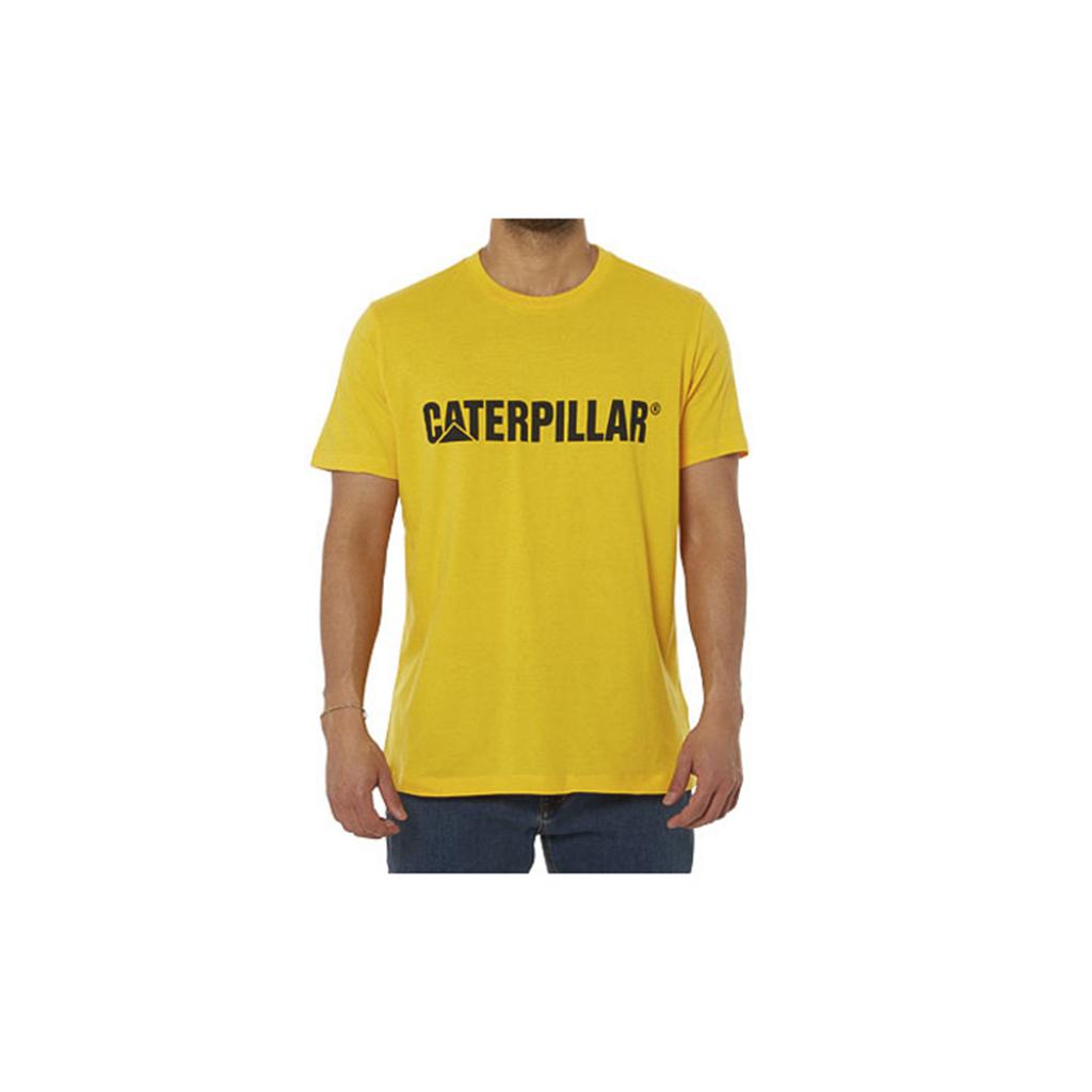 Férfi Caterpillar Logo T-Shirts Sárga Budapest | 5807-IJNUA