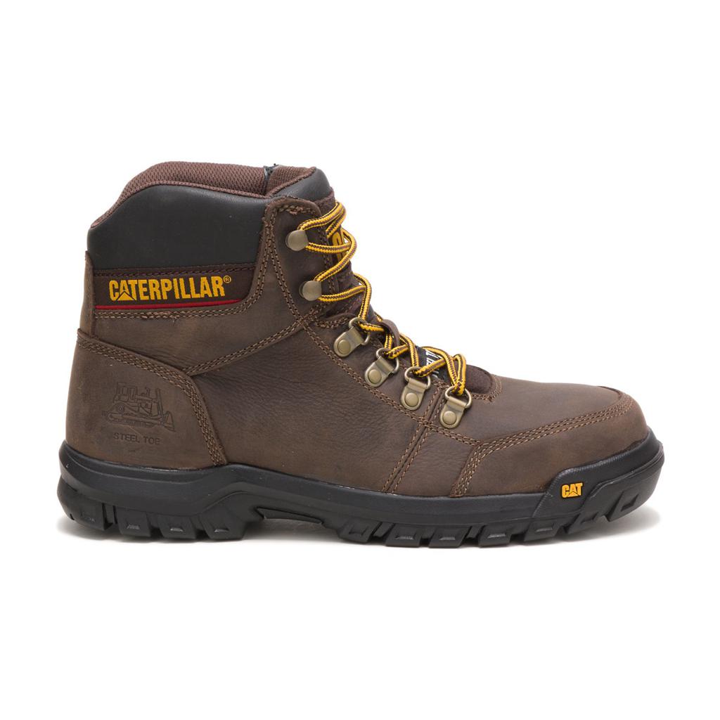 Férfi Caterpillar Outline Steel Toe Munkavédelmi Bakancs Barna Budapest | 4586-YZMLE