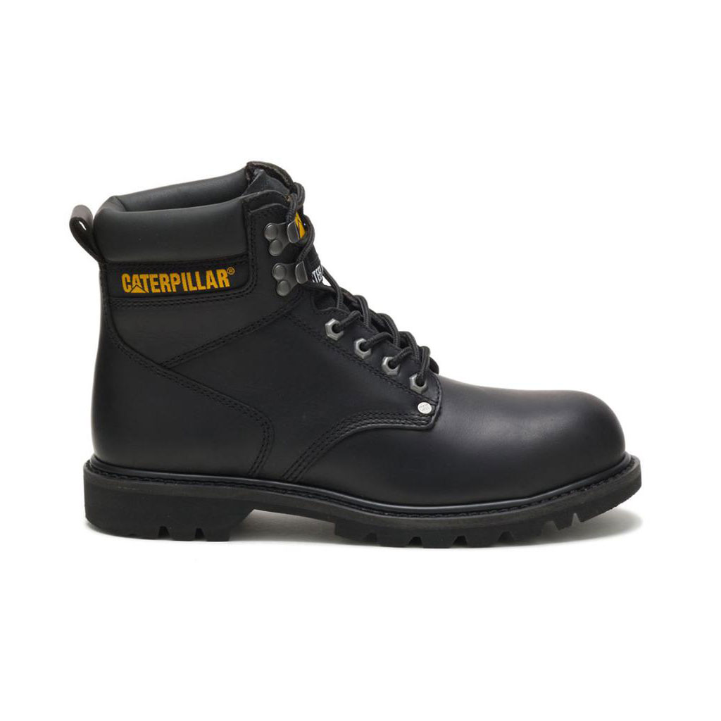 Férfi Caterpillar Second Shift Steel Toe - 6" Munkavédelmi Bakancs Fekete Budapest | 5123-BMHKZ