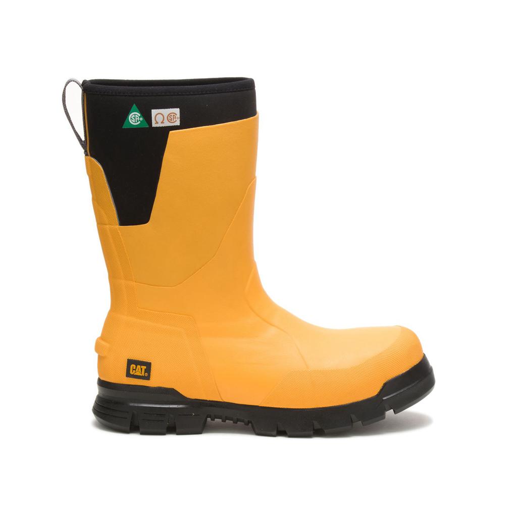 Férfi Caterpillar Stormers 11" Steel Toe Csa Gumicsizma Sárga Budapest | 5073-ETXJI