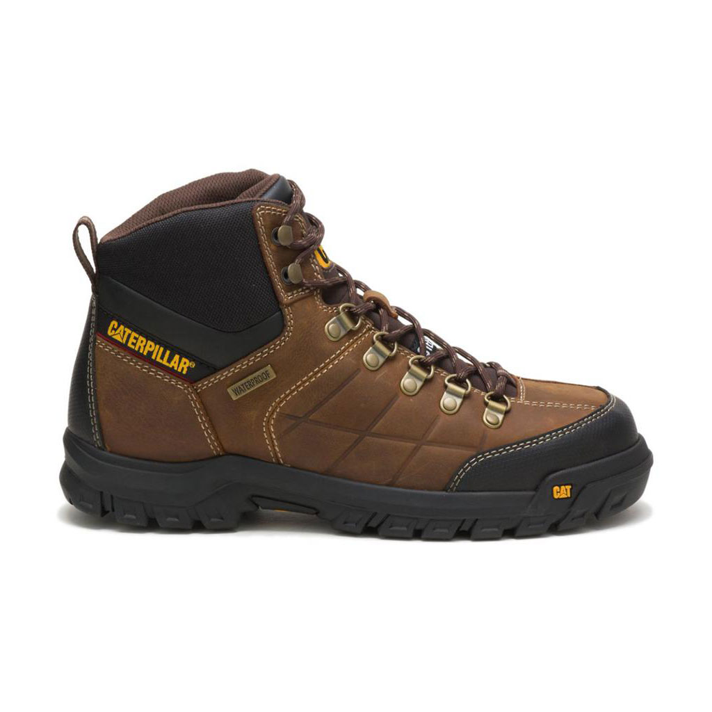 Férfi Caterpillar Threshold Vízálló Steel Toe Vízálló Bakancs Barna Budapest | 7469-CQRFY