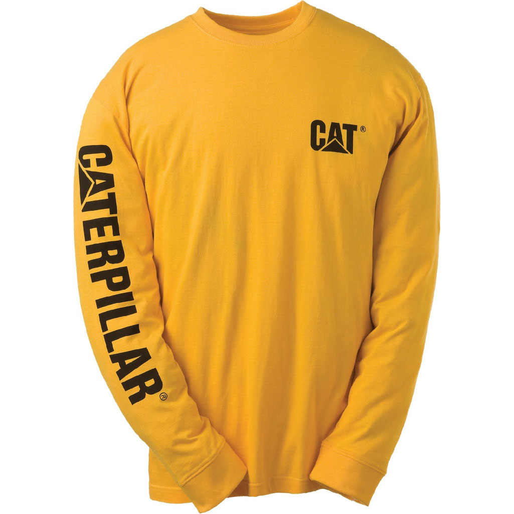 Férfi Caterpillar Trademark Banner Long Sleeve Póló Sárga Budapest | 7385-SXACR