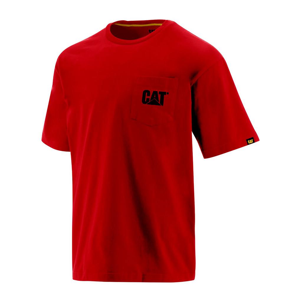 Férfi Caterpillar Trademark Pocket T-Shirts Piros Budapest | 3752-HSGKZ