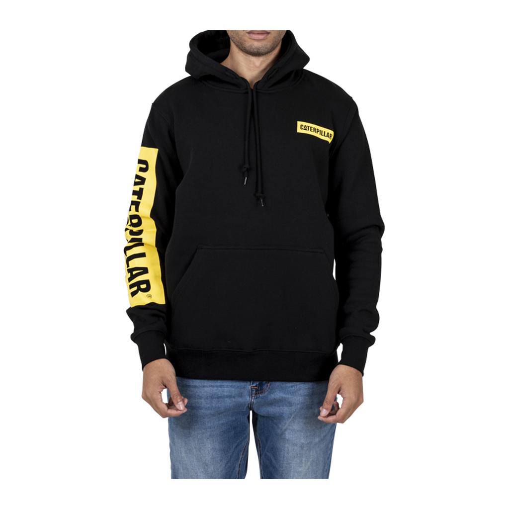 Férfi Caterpillar Triton Block Hoody Pulóverek Black/Yellow Budapest | 7896-NAXPY