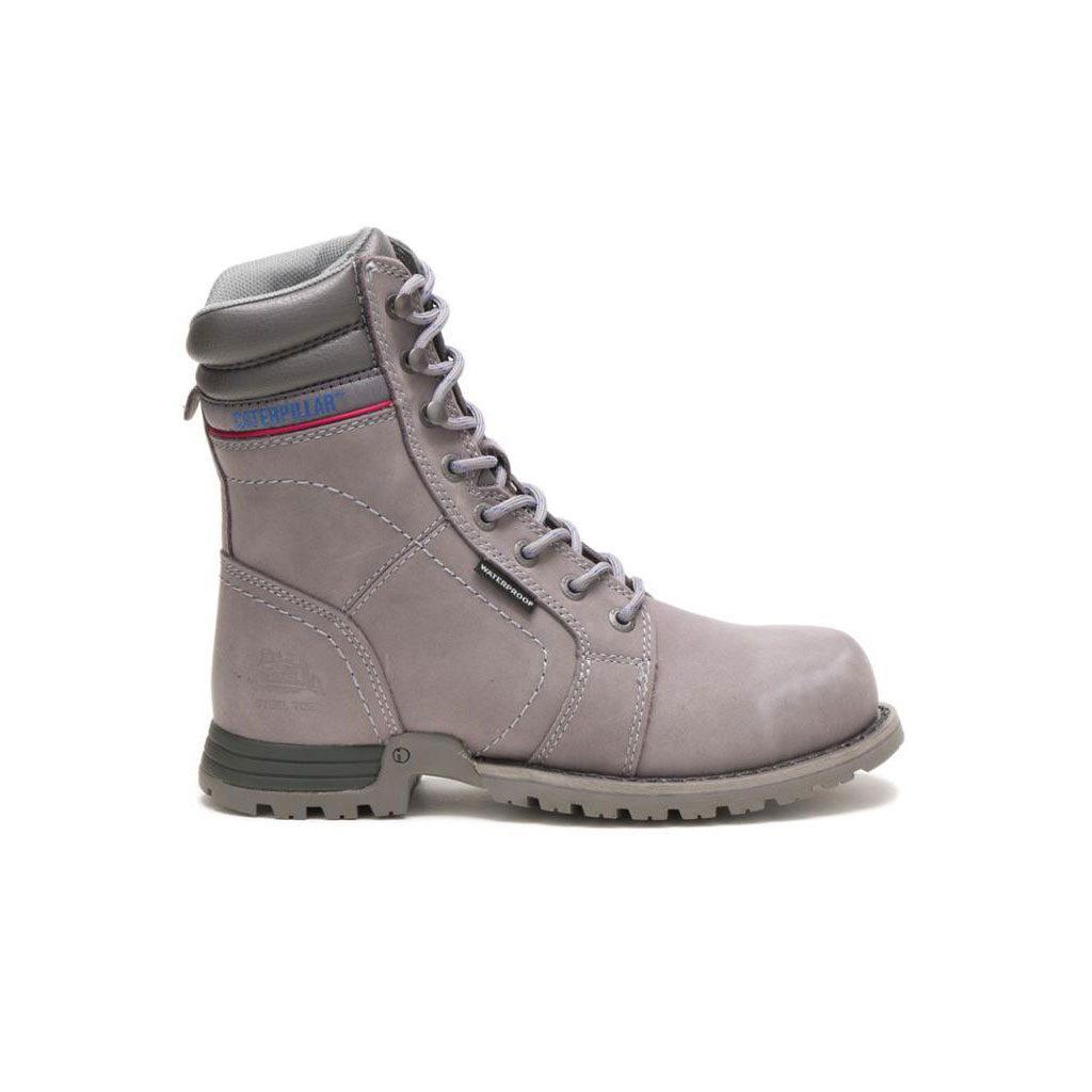 Női Caterpillar Echo Vízálló Steel Toe - 8" Munkavédelmi Bakancs Szürke Budapest | 1209-MDCSN