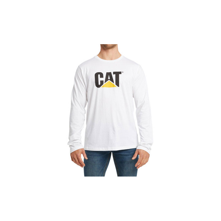 Női Caterpillar Original Fit Long Sleeve Logo Póló White-Traademark Budapest | 6298-VKAUP