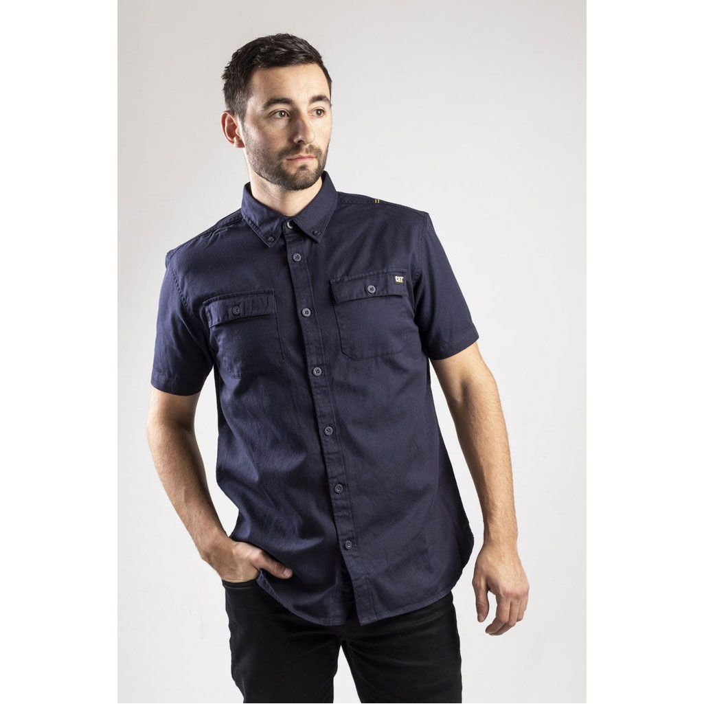 Férfi Caterpillar Button Up S/S Ingek Sötétkék  Budapest |  8314-CFQYD