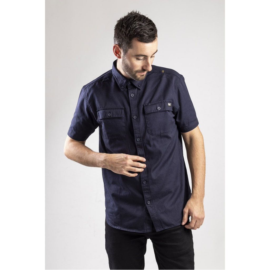 Férfi Caterpillar Button Up S/S Ingek Sötétkék  Budapest |  8314-CFQYD