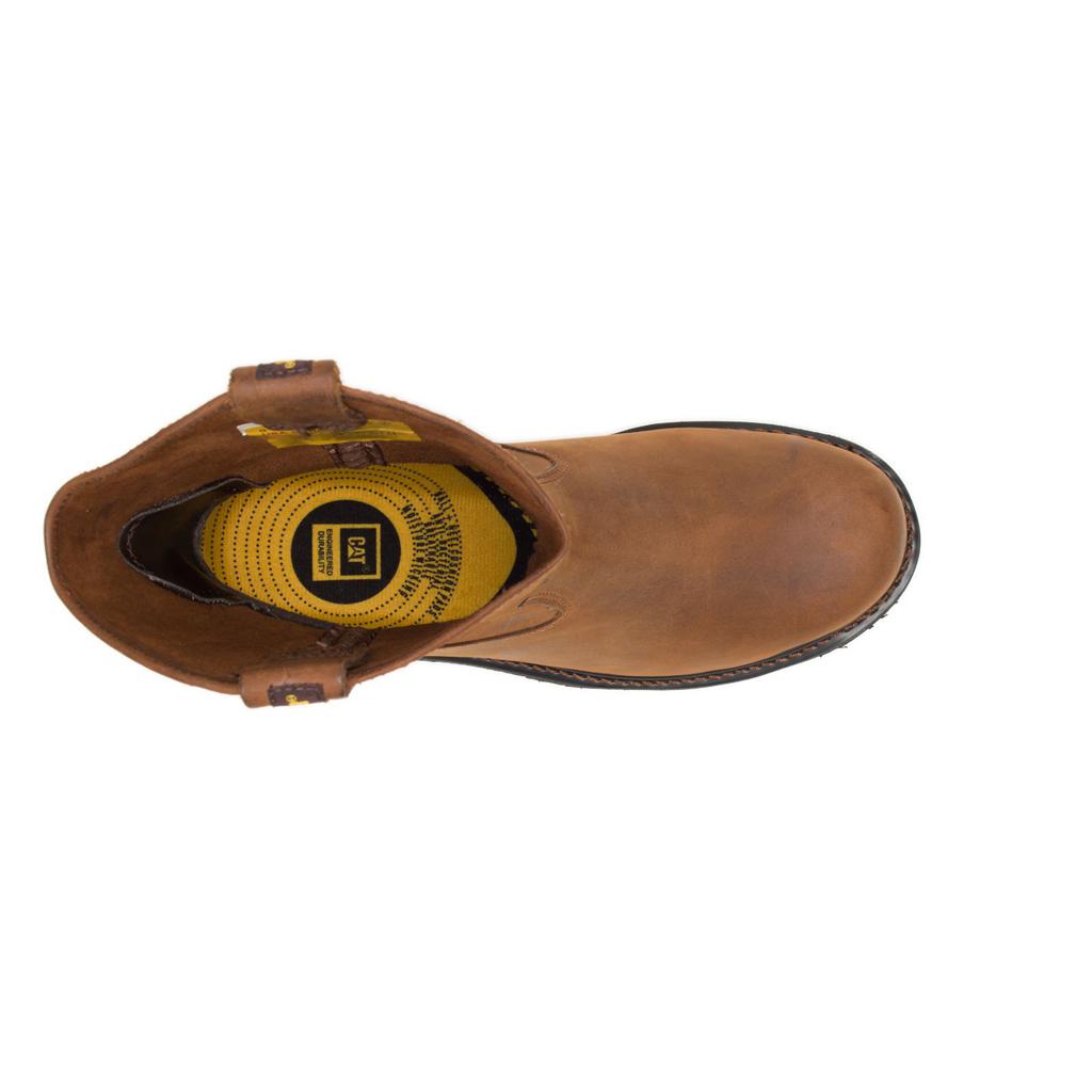 Férfi Caterpillar Edgework Steel Toe Slip On Barna  Budapest |  7351-VPFDS