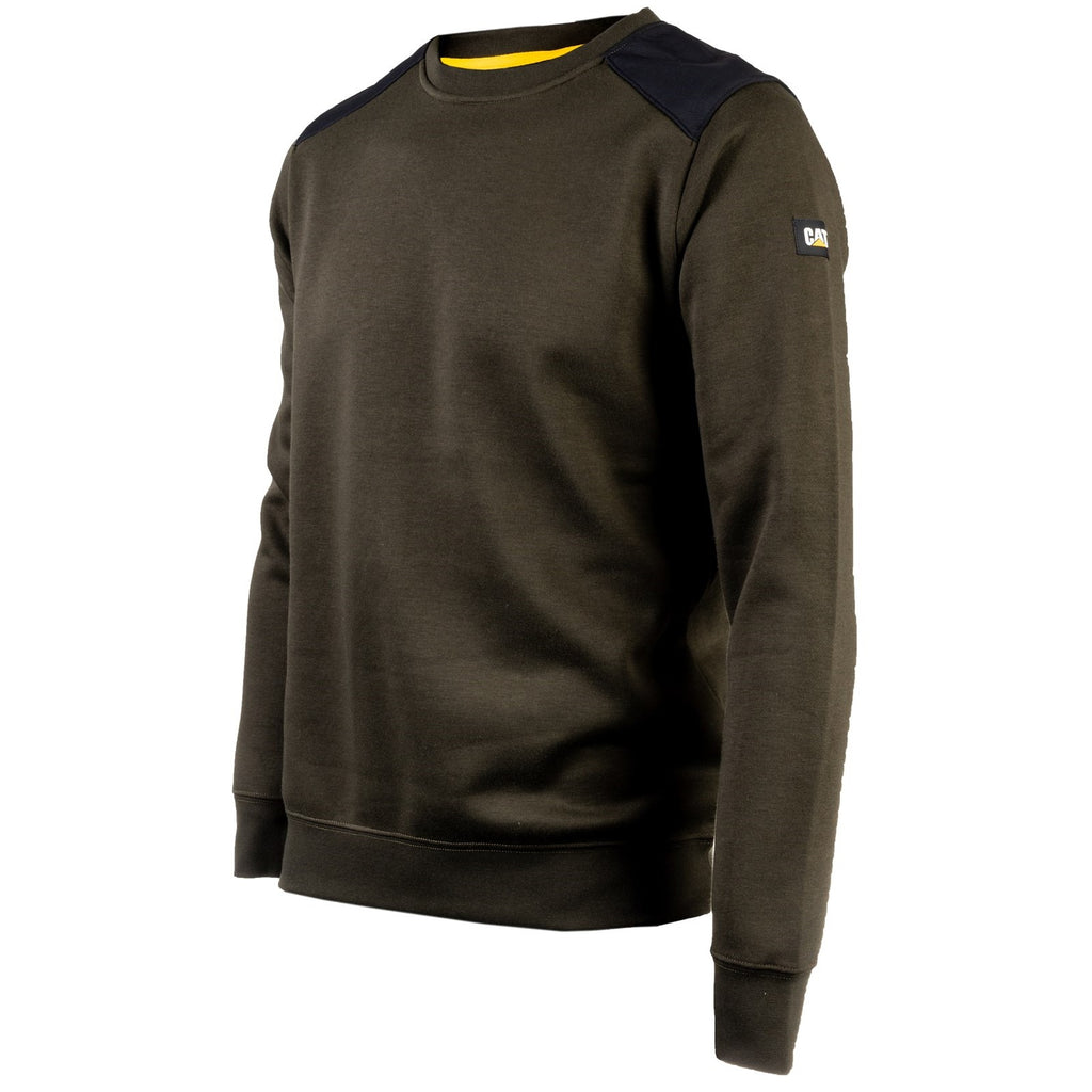 Férfi Caterpillar Essentials Crewneck Army Moss Pulóverek Army Moss  Budapest |  6879-CNASX