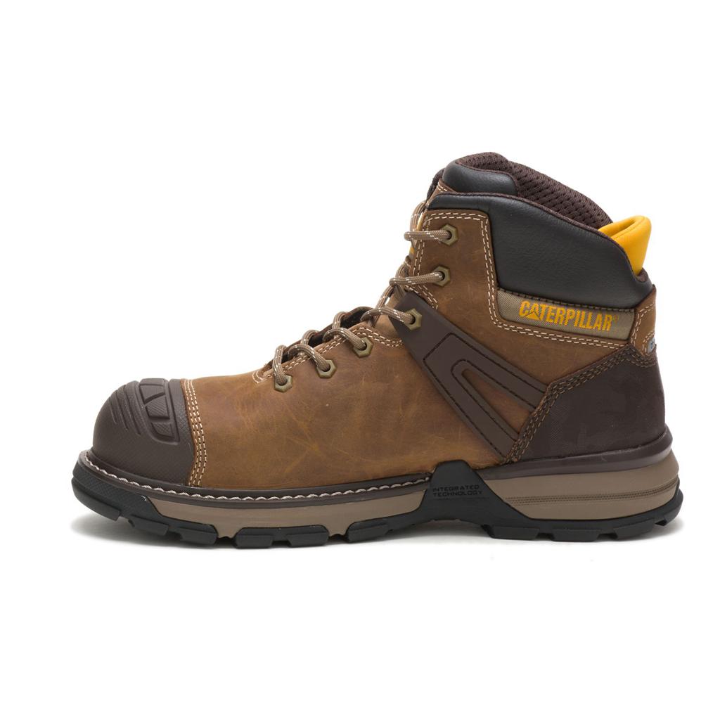 Férfi Caterpillar Excavator Superlite Vízálló Nano Toe Munkavédelmi Bakancs Brown/Black  Budapest |  3276-CXHEL