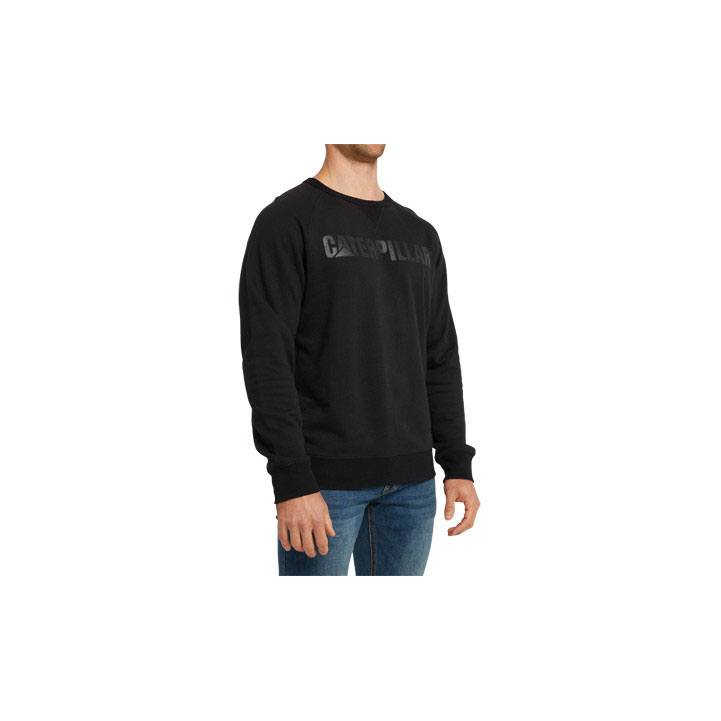 Férfi Caterpillar Foundation Crewneck Pulóverek Fekete  Budapest |  3827-YFDTK