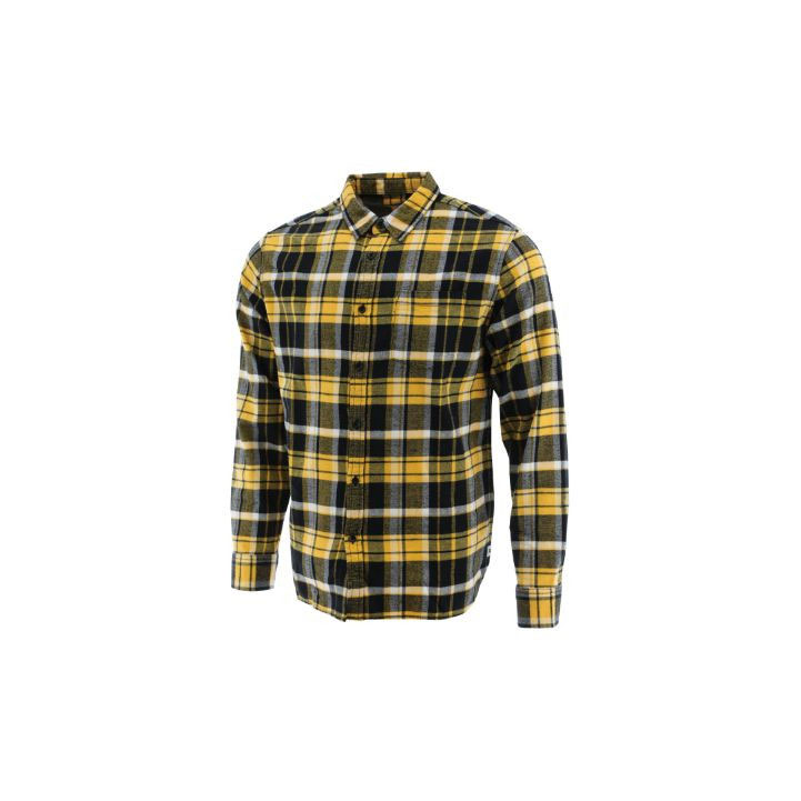 Férfi Caterpillar Foundation Flannel Long Sleeve Ingek Sárga  Budapest |  7520-VZOHX