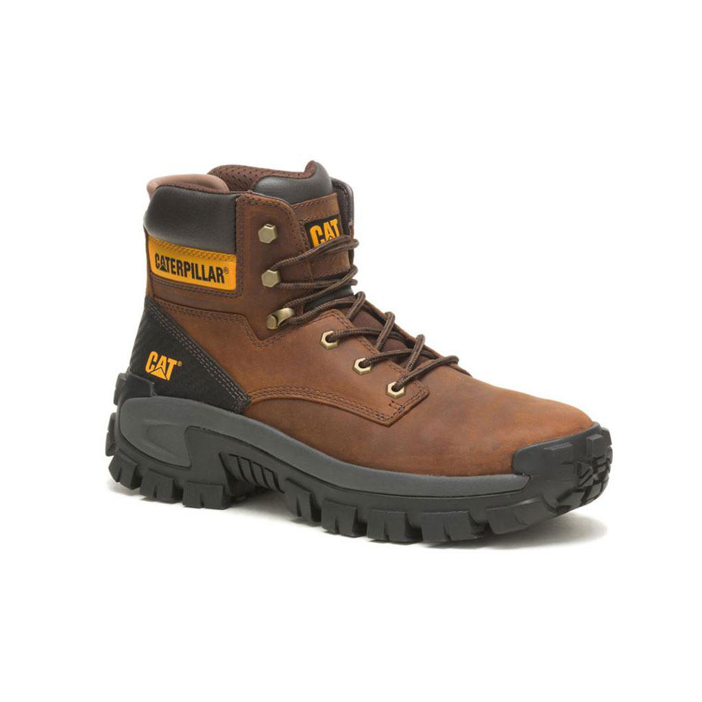 Férfi Caterpillar Invader Hi Steel Toe Munkavédelmi Bakancs Sötétbarna  Budapest |  0647-MKLTE