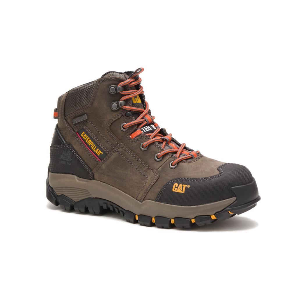 Férfi Caterpillar Navigator Mid Vízálló Steel Toe Munkavédelmi Bakancs Sötétszürke  Budapest |  0812-KDFYT