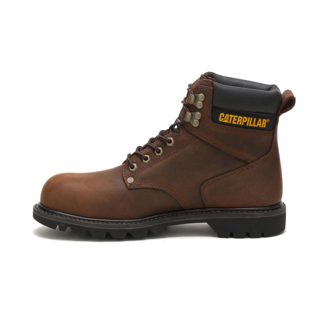 Férfi Caterpillar Second Shift Steel Toe Munkavédelmi Bakancs Sötétbarna  Budapest |  0817-XNFKZ