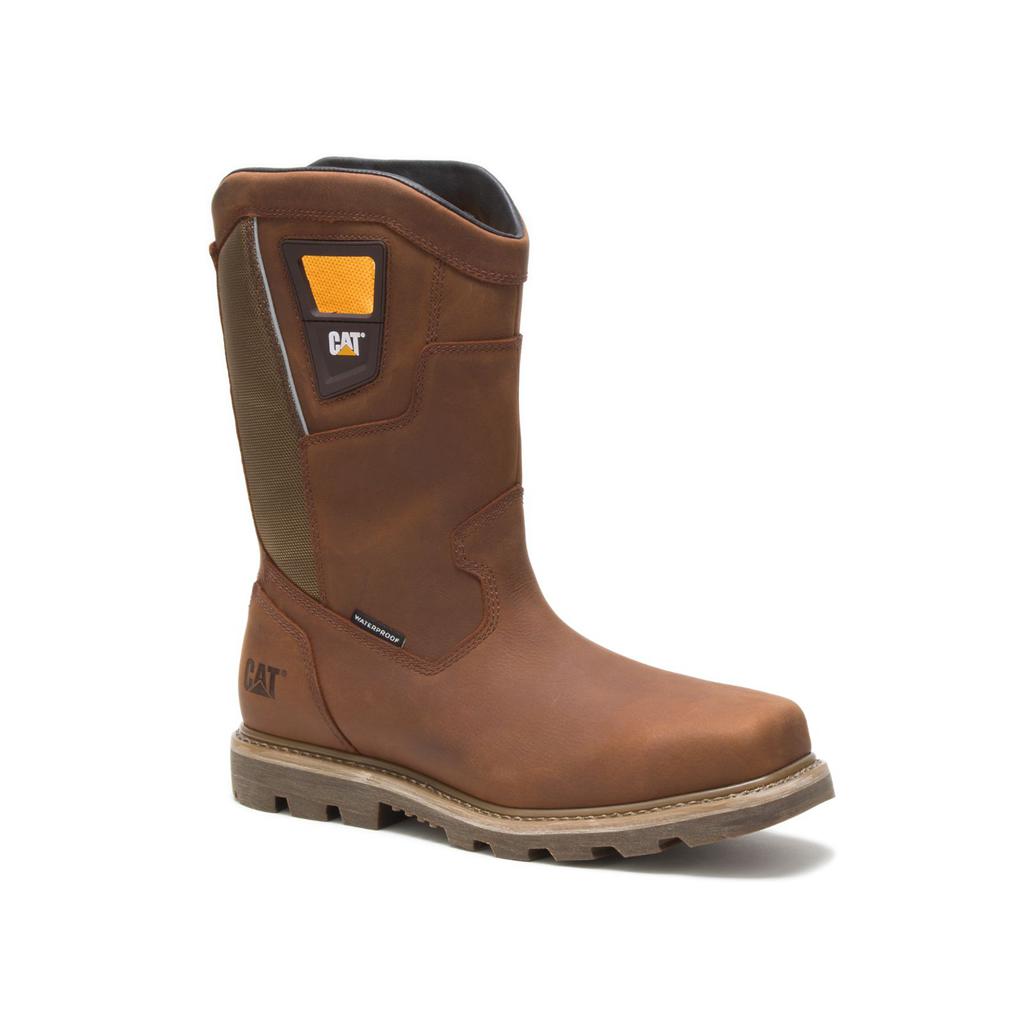 Férfi Caterpillar Stillwell Vízálló Steel Toe Slip On Barna  Budapest |  9063-SQMDB