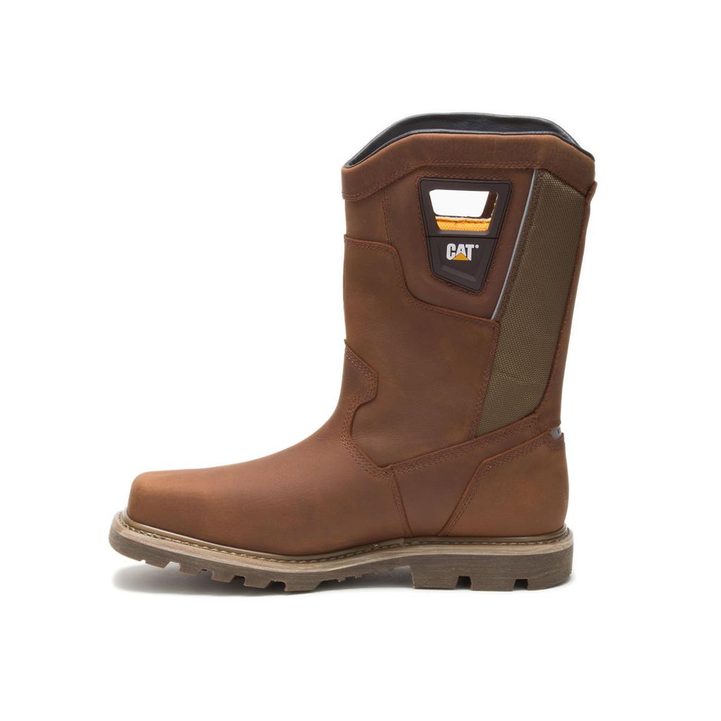 Férfi Caterpillar Stillwell Vízálló Steel Toe Slip On Barna  Budapest |  9063-SQMDB