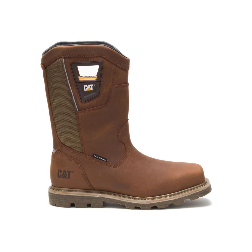 Férfi Caterpillar Stillwell Vízálló Steel Toe Slip On Barna  Budapest |  9063-SQMDB