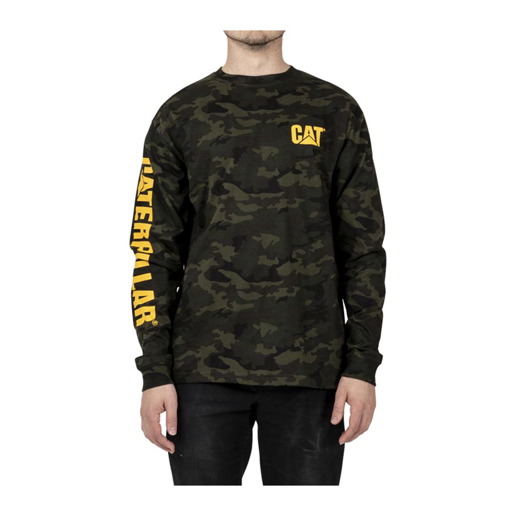 Férfi Caterpillar Trademark Banner Long Sleeve T-Shirts Camo  Budapest |  2860-DALUJ