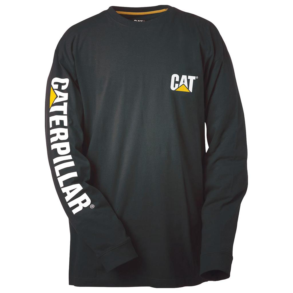 Férfi Caterpillar Trademark Banner Long Sleeve T-Shirts Fekete  Budapest |  6534-FOGZL