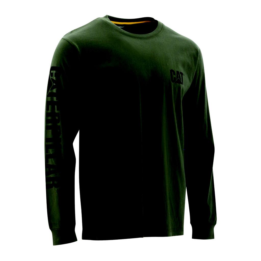 Férfi Caterpillar Trademark Banner Long Sleeve T-Shirts Zöld  Budapest |  8450-ZDBPU