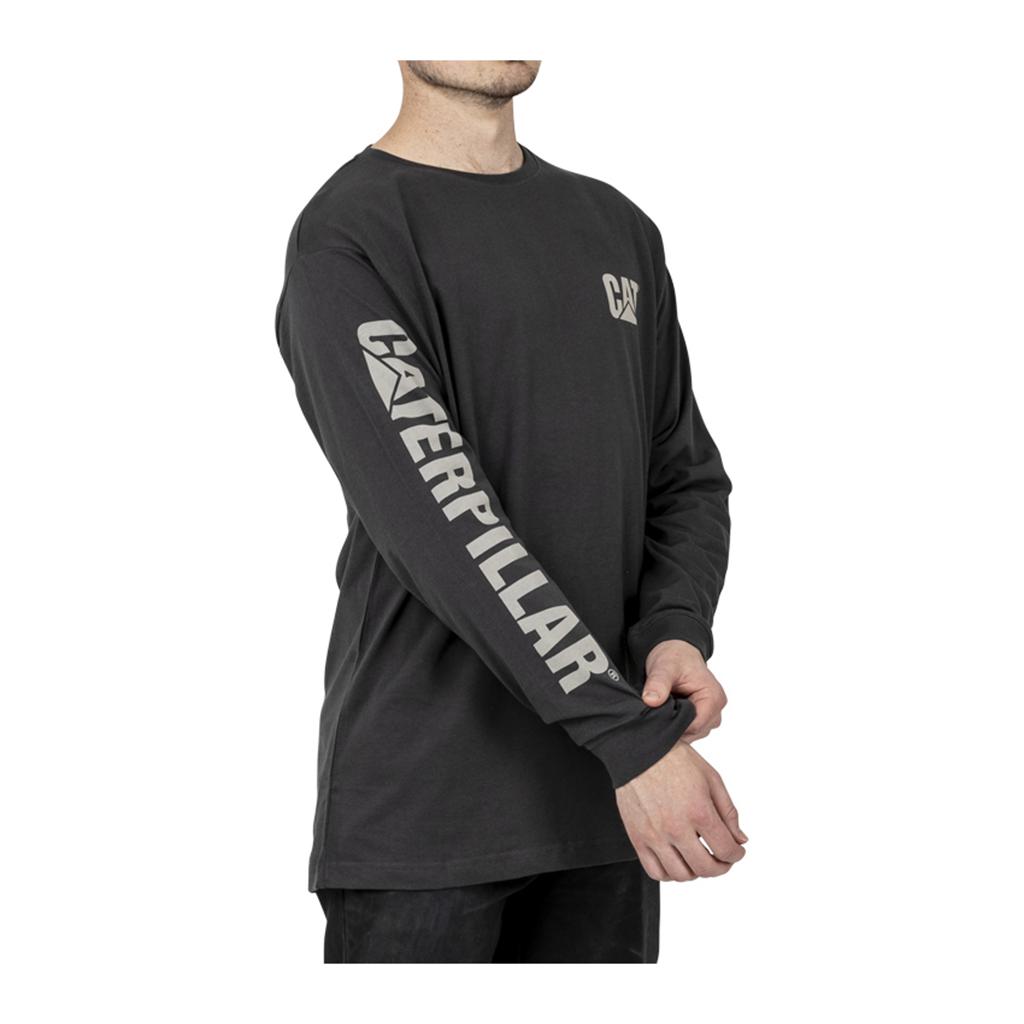 Férfi Caterpillar Trademark Banner Long Sleeve T-Shirts Sötétszürke  Budapest |  9742-XGJYB