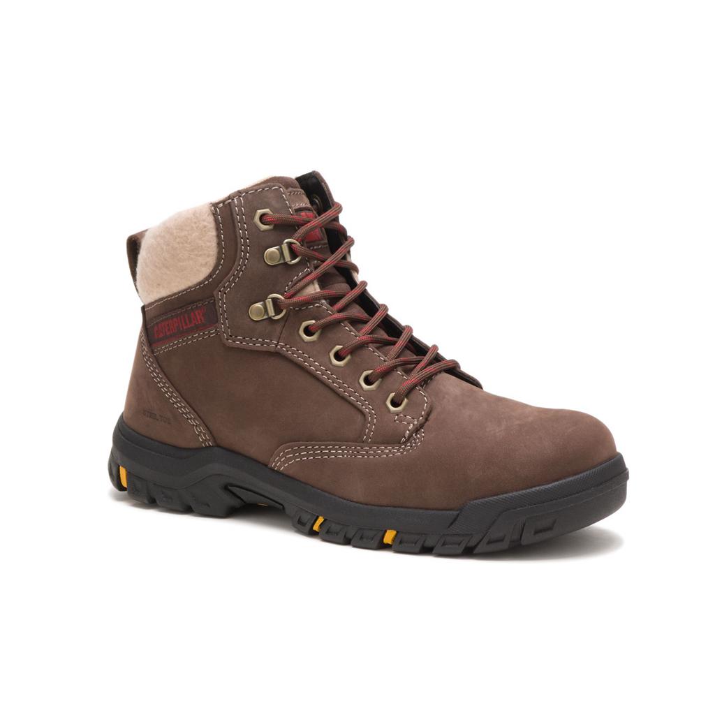 Női Caterpillar Tess Steel Toe Acél Orrú Csizma Csokoládé  Budapest |  6492-FOUGX