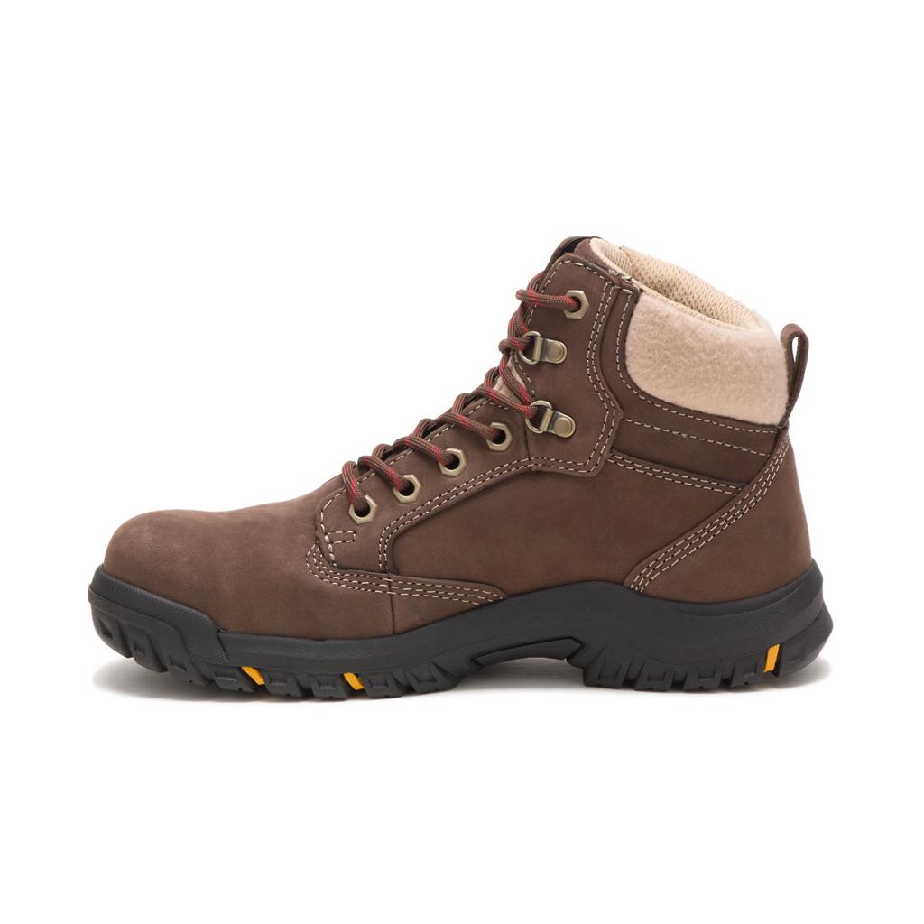 Női Caterpillar Tess Steel Toe Acél Orrú Csizma Csokoládé  Budapest |  6492-FOUGX